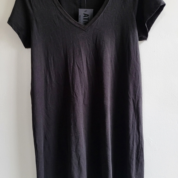 New ATM ANTHONY THOMAS MELILLO Slip On Cotton-Jersey Black T-Shirt Dress NWT XS - Picture 10 of 14